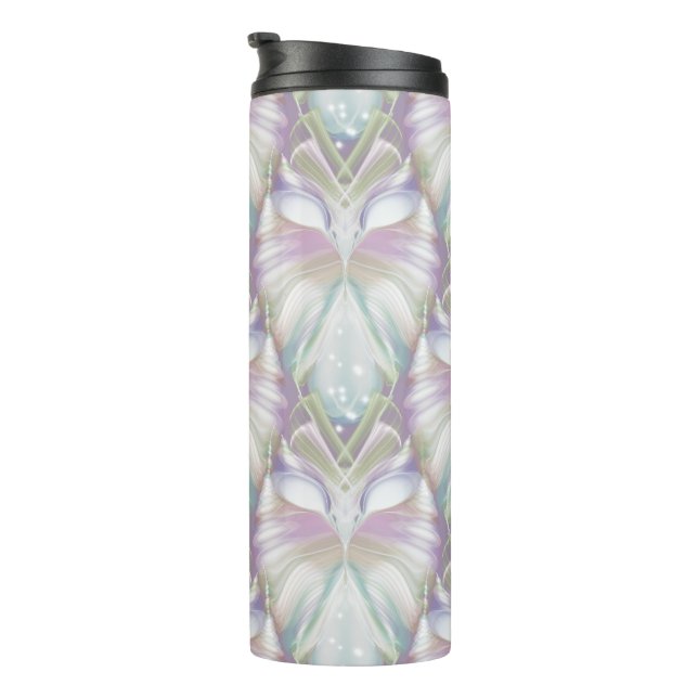 Pastel Lila Oracle Owl Pattern Thermosbecher (Nach rechts gedreht)