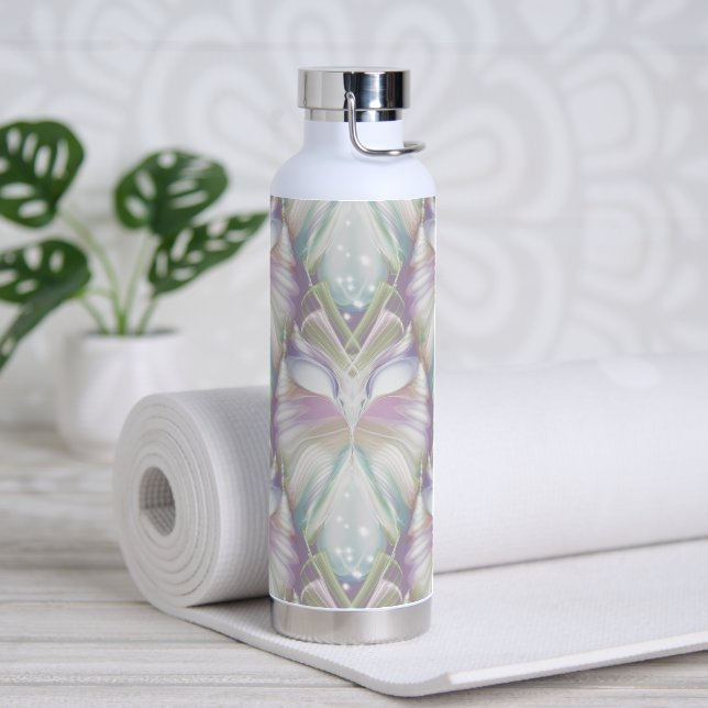 Pastel Lila Oracle Owl Pattern Trinkflasche (Yoga)