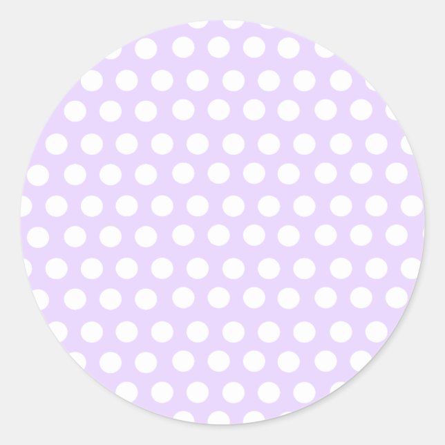 Pastel Lila Polka Dots Runder Aufkleber (Vorderseite)