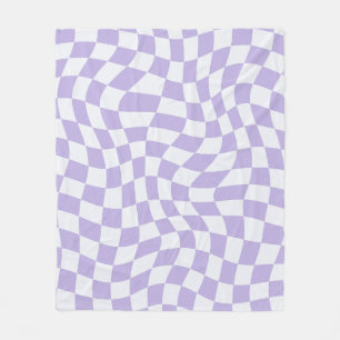Pastel Lila Psychedelic Checkered Groovy Grid Pa Fleecedecke