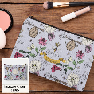 Pastel Lila Queen Bee & Gold Crown Beste Mama jema Zubehörtasche