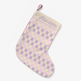 Pastel Lila Retro Geometric Muster Individuelle Na Kleiner Weihnachtsstrumpf