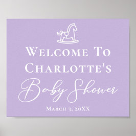 Pastel Lila Rocking Horse Kinderdusche nach Maß Poster