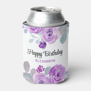 Pastel Lila Rose Grüne Happy Geburtstag Dosenkühler