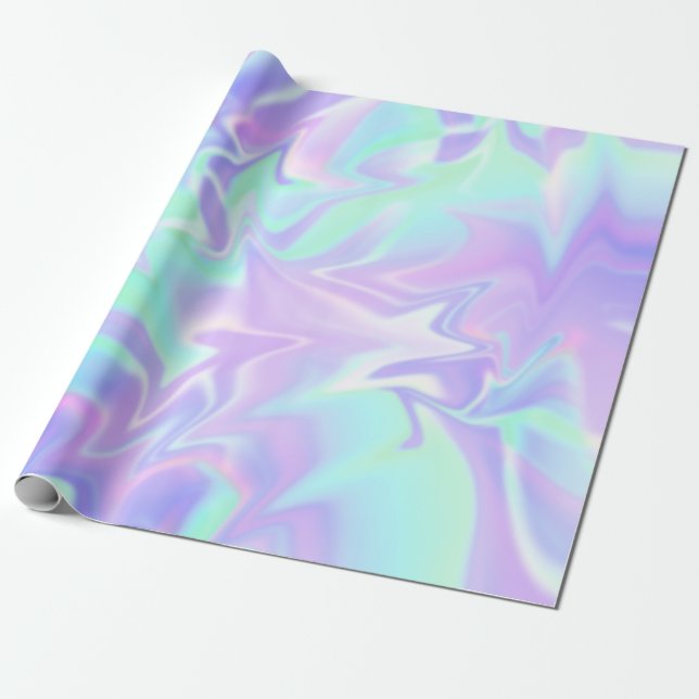 Pastel Lila und Minze Abstrakt Geschenkpapier (Ungerollt)