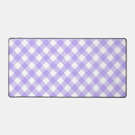 Pastel Lila und Weiß Kariert geklebt Schreibtischunterlage