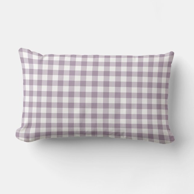 Pastel Lila und White Gingham Pattern Lendenkissen (Vorderseite)