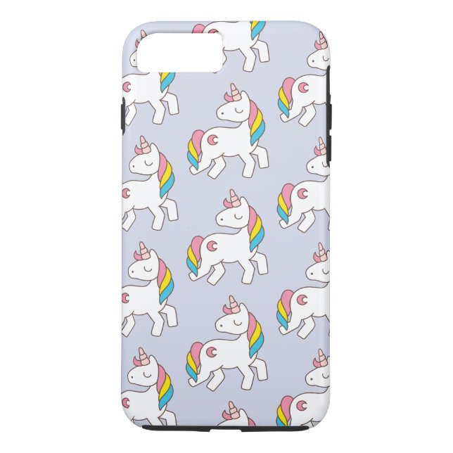Pastel Lila Unicorn Muster Case-Mate iPhone Hülle (Rückseite)