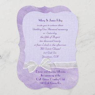Pastel lila Wedding Vow Renewal Einladung
