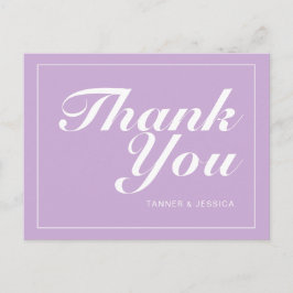 Pastel Lila & Weiß Moderne Minimalistisch Danke Postkarte