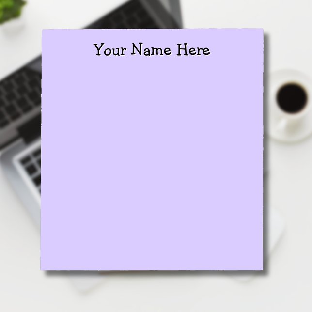 Pastel Lilac Gray Personalisiert Simple Notizblock (Von Creator hochgeladen)