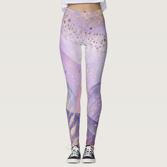 Pastel Lilac Leggings Soft und Stilvolles Design (Vorderseite)