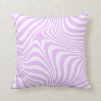 Pastel Lilac Lila Wavy Groovy Lines Muster Kissen