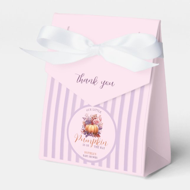 Pastel Lilac Little Pumpkin Baby Shower Geschenkschachtel (Vorderseite)