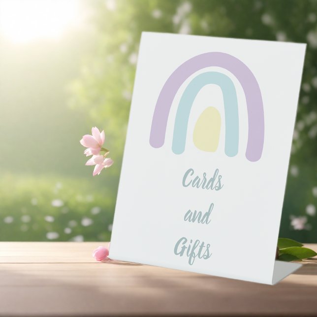 Pastel lilac minty Rainbow Baby Duschkarten Sockelschild (Von Creator hochgeladen)