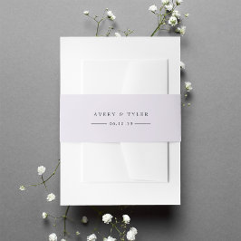 Pastel Lilac Personalisiert Wedding Einladungsbanderole