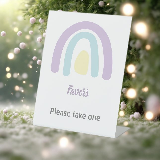 Pastel lilac Rainbow Baby Shower Favoriten Sockelschild (Von Creator hochgeladen)