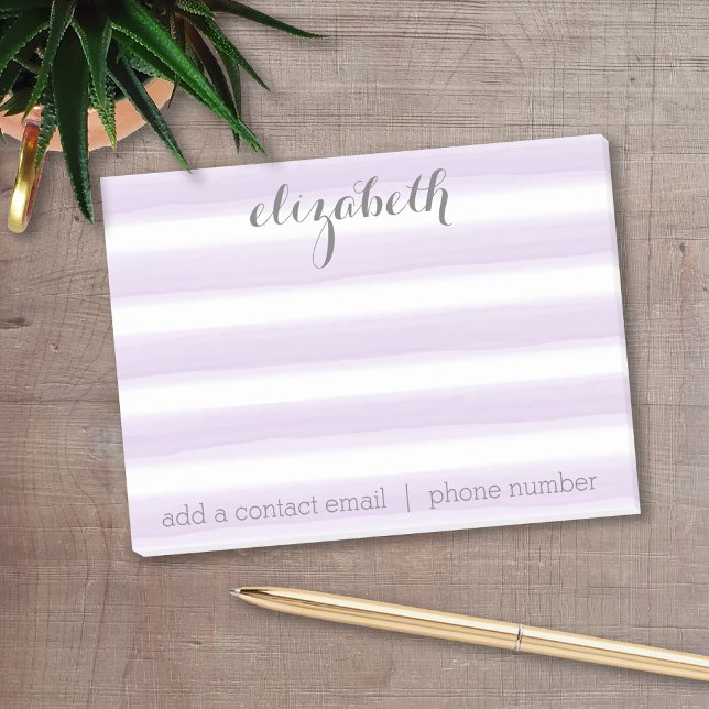 Pastel Lilac und Gray Stationery Suite für Frauen Post-it Klebezettel (Personalized post it notes with low quantity. Add your personal touch.)