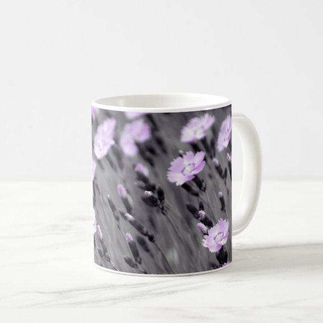 Pastel Lilac Wildblumen Kaffeetasse (VorderseiteRechts)