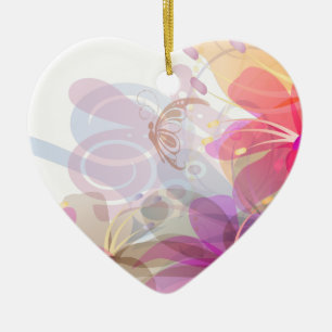 Pastel Lilies Wedding Keramikornament