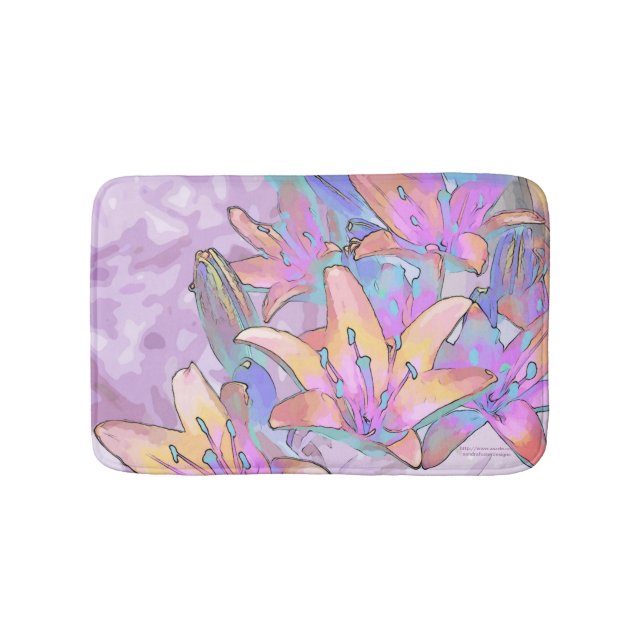 Pastel Lily Liebe Badematte (Vorderseite)