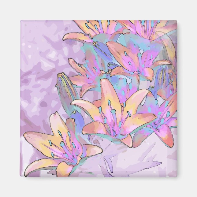Pastel Lily Liebe Magnet (Vorne)