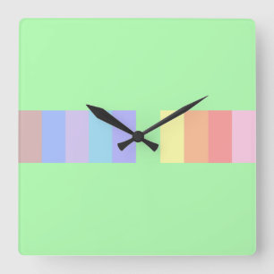 Pastel Lime Green Quadratische Wanduhr