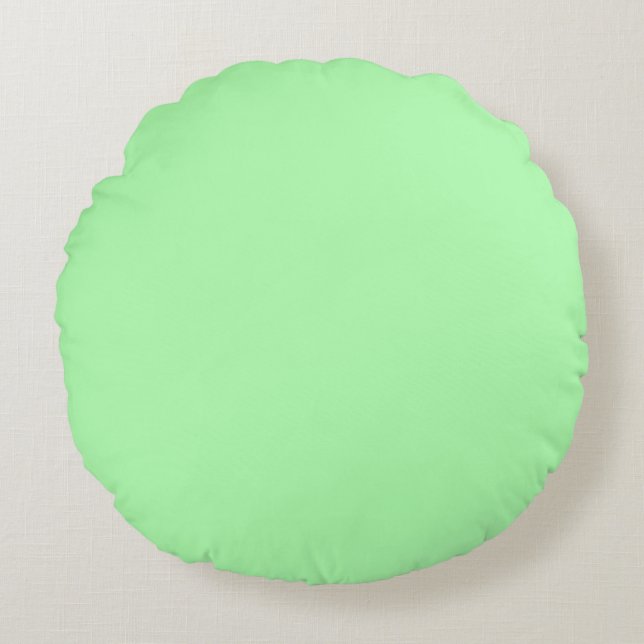 Pastel Lime Green Rundes Kissen (Vorderseite)
