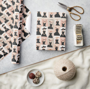 Pastel Little Black Dress Society Muster Geschenkpapier