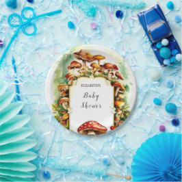 Pastel Little Mushroom Baby Dusche Pappteller