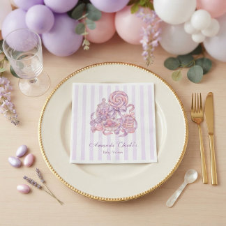 Pastel Little Sugar Plum Babyparty Serviette