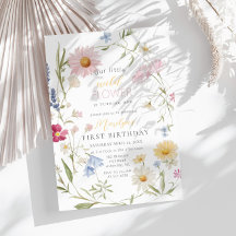 Pastel Little Wildblume Girl 1. Geburtstag