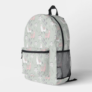 Pastel Llama Pattern Bedruckter Rucksack