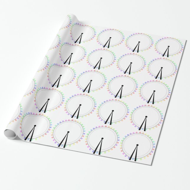 Pastel London Eye Theme Wrapping Paper Geschenkpapier (Ungerollt)
