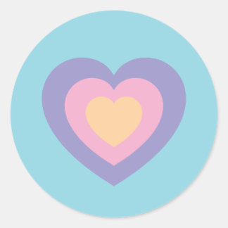 pastel love heart runder aufkleber