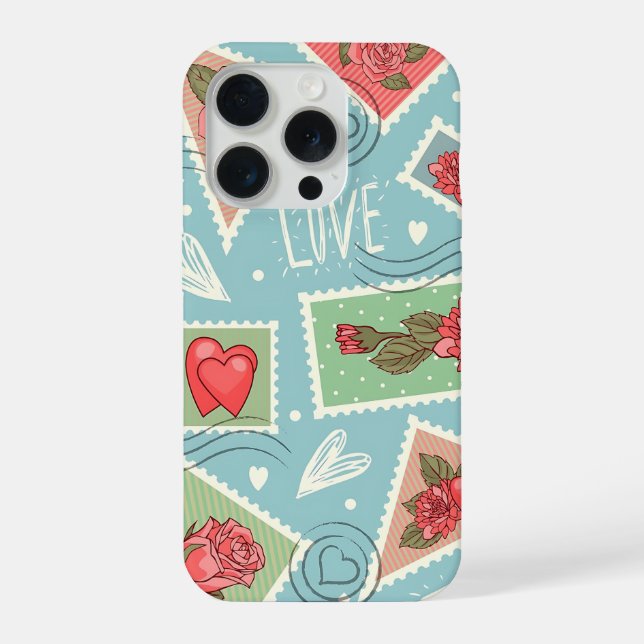 Pastel Love Hearts Floral Phone Case iPhone Hülle (Rückseite)