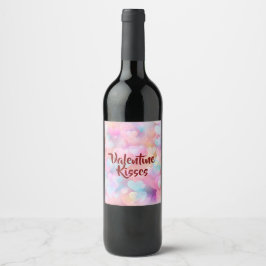 Pastel Love & Romance Valentine Wine Label Weinetikett
