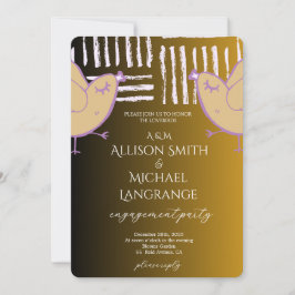 Pastel Lovebirds Engagement Party Einladung