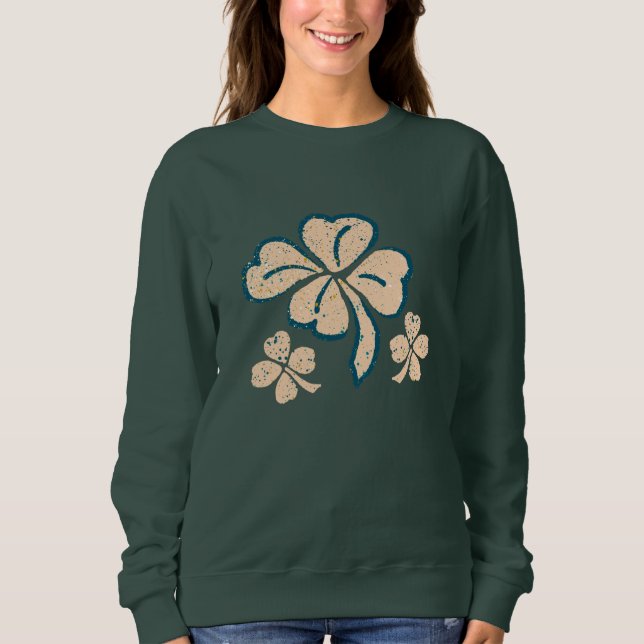 Pastel Lucky Kleeblatt Clover St Patrick`s Day Sweatshirt (Vorderseite)