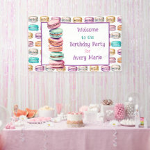 Pastel Macaron Cookie Willkommen bei der Geburtsta