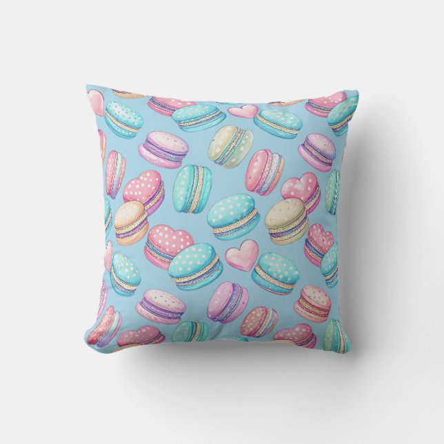 Pastel Macaron Throw Kissen (Vorderseite)