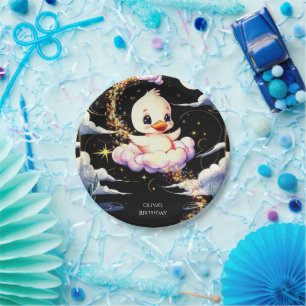 Pastel Magic Duck Birthday Pappteller