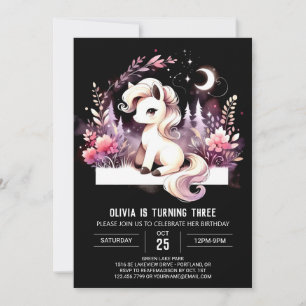 Pastel Magical Horse Birthday Einladung