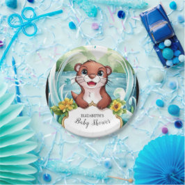Pastel Magical Otter Baby Dusche Pappteller