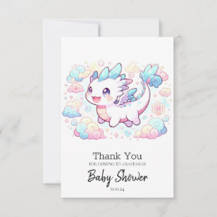 Pastel Majestic Dragon Baby Dusche Dankeskarte