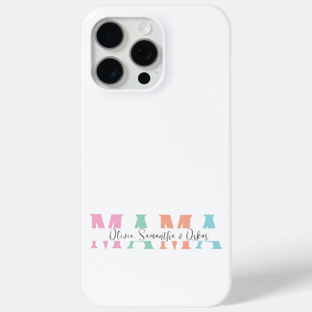 Pastel MAMA Personalisiert iPhone Case (Rückseite)
