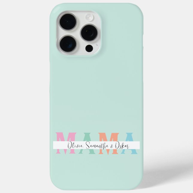 Pastel MAMA Personalisiert iPhone Case (Rückseite)