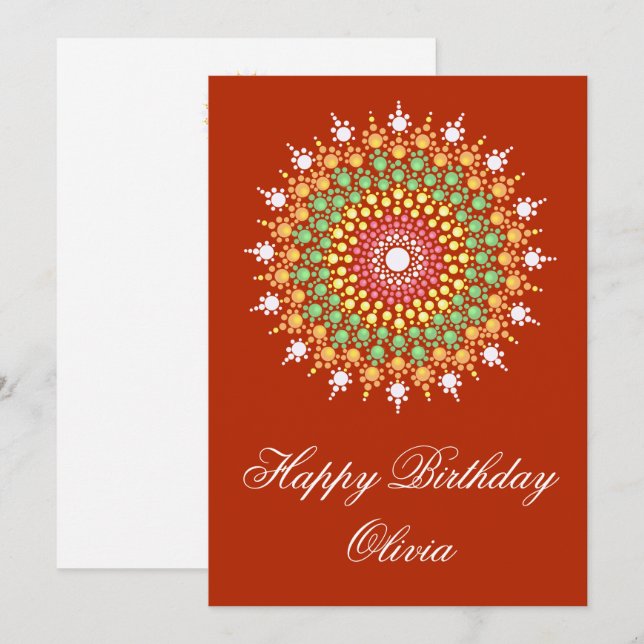 Pastel Mandala Happy Birthday Card (Vorne/Hinten)