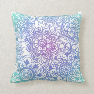 Pastel Mandala Muster Floral Wasserfarbe Kissen