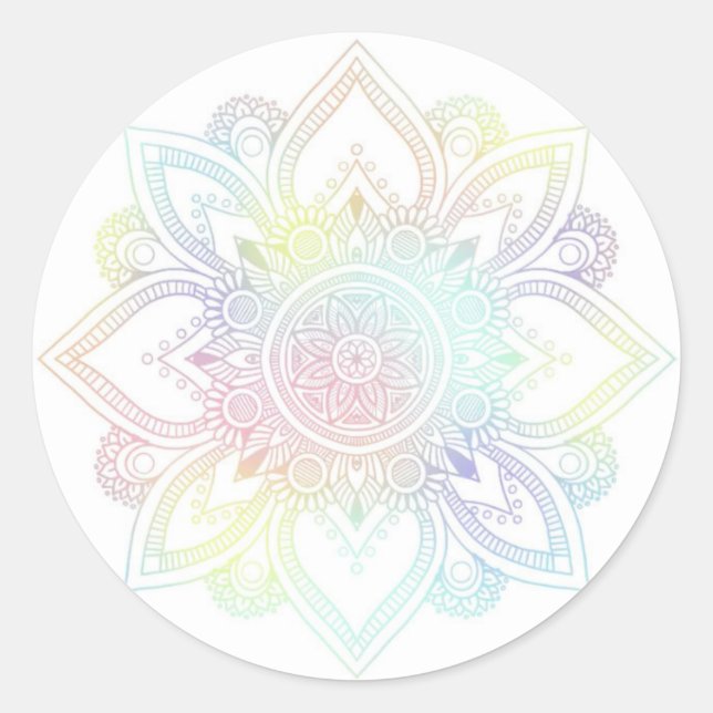 Pastel Mandala Round Stickers (Vorderseite)